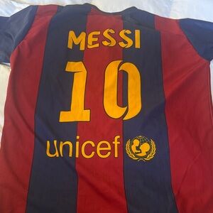 Kids Striped Soccer Jersey - Red and Blue